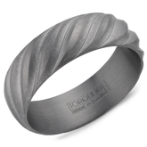 Men's Tantalum 7MM Diagonal Design Frosted Finish Ring Size 10